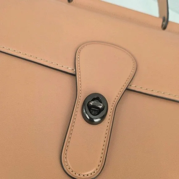 Coach Willis 1941 Top Handle Satchel Peach Leather Bag - Picture 16 of 16